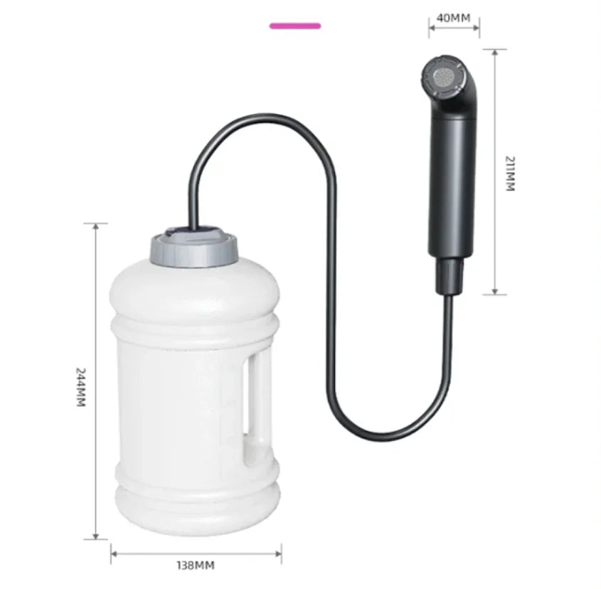 2.5L Portable Electric Bidet Sprayer, IPX6 Waterproof Rechargeable Handheld Hygiene Shower for Travel Camping Outdoor Cleaning