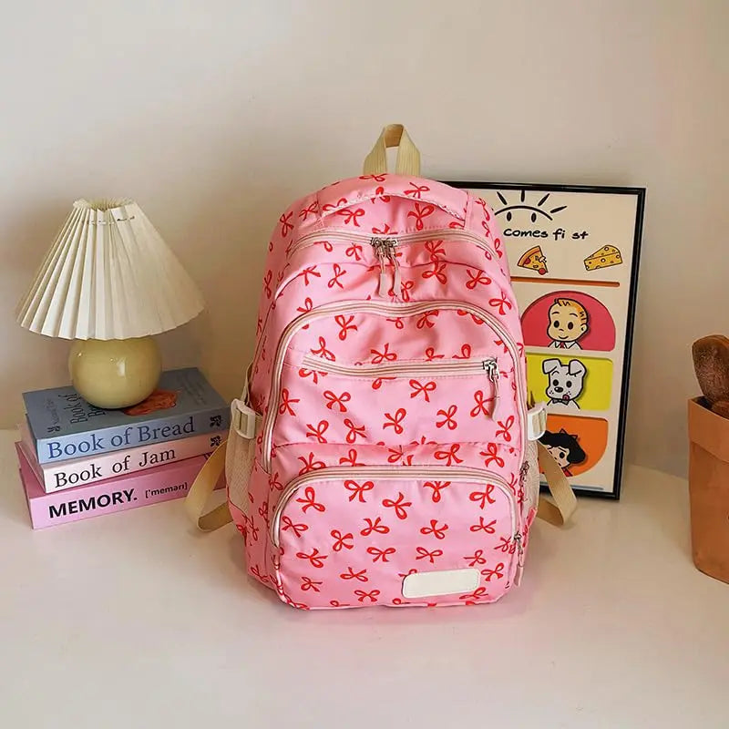 Backpack for Girl Cute Backpack Bow Full Travel Bags Lightweight Backpack Class Bags for Girl High School Students School Bag