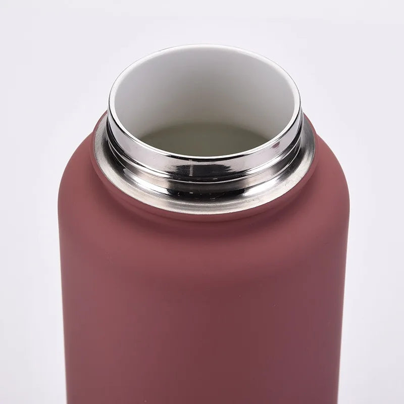 1000ML Water Bottle With Straw Lid Vacuum Insulated FlaskThermos Tumbler Ceramic Anti-Corrosion Coating Custom Gifts