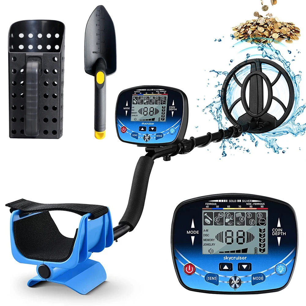 Metal Detector Underground Professional Depth Search Finder Gold Detector Treasure Detecting Pinpointer Waterproof Coil