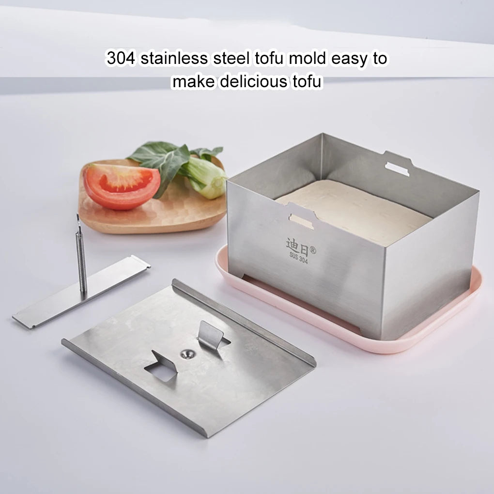 Tofu Press Cheese Making Molds Maker Food Grade Stainless Steel Mold Mould Curd Tool Soybean Box Squeezer Kit Tempeh Presser