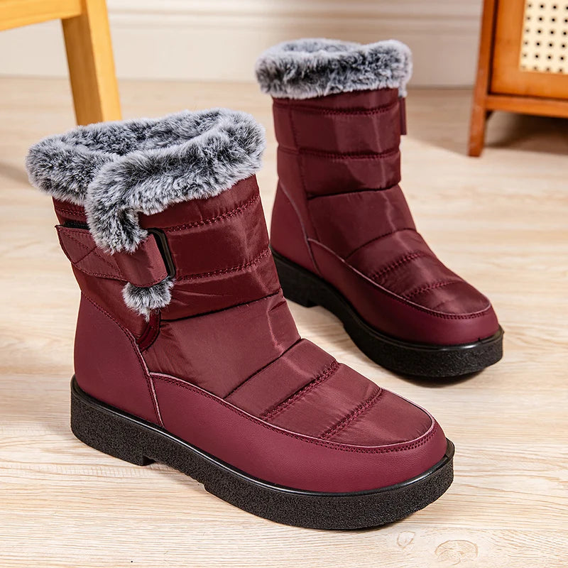 Women's Waterproof Winter Snow Boots Non Slip Platform Warm Ankle Boots Women Thicken Plush Cotton Padded Shoes Botas De Mujer