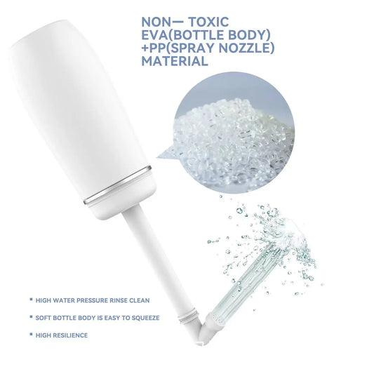 Portable Bidet - Travel Handheld Bidet Bottle with Retractable Spray Nozzle for Hygiene Cleansing Personal Care 400ml With Bag