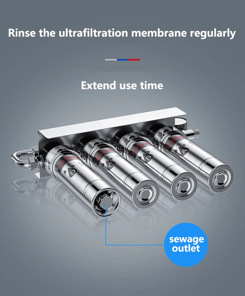 Household Kitchen Ultrafiltration  Water Purifier With Tap Stainless Steel Direct Drink Tap Water Purifier Water Filter System