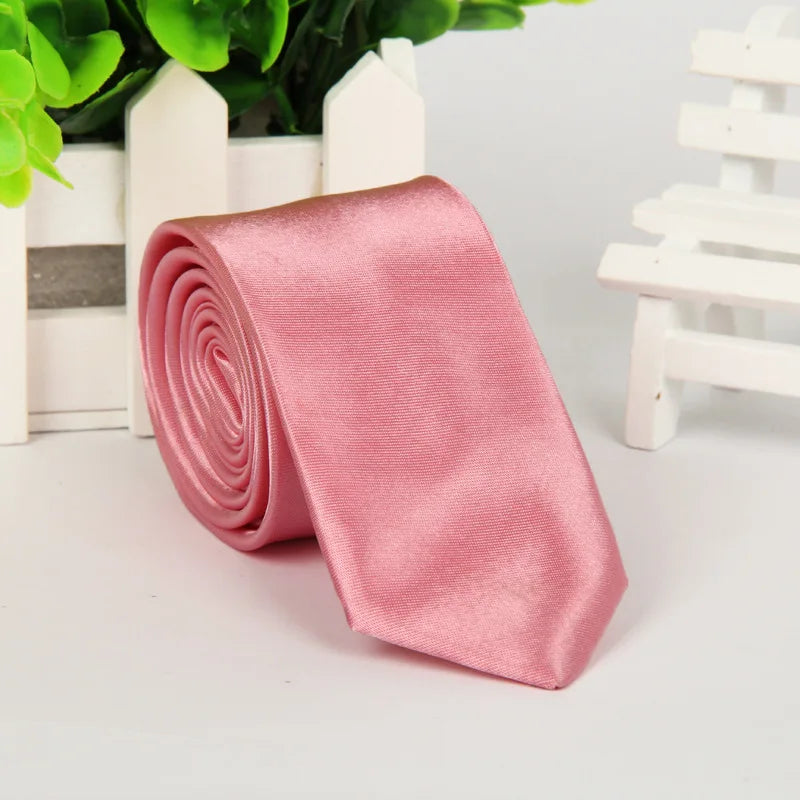 5cm Men tie silk polyester necktie classic formal solid plain pink black sage wedding party gift Slim Skinny women tie  cravatte