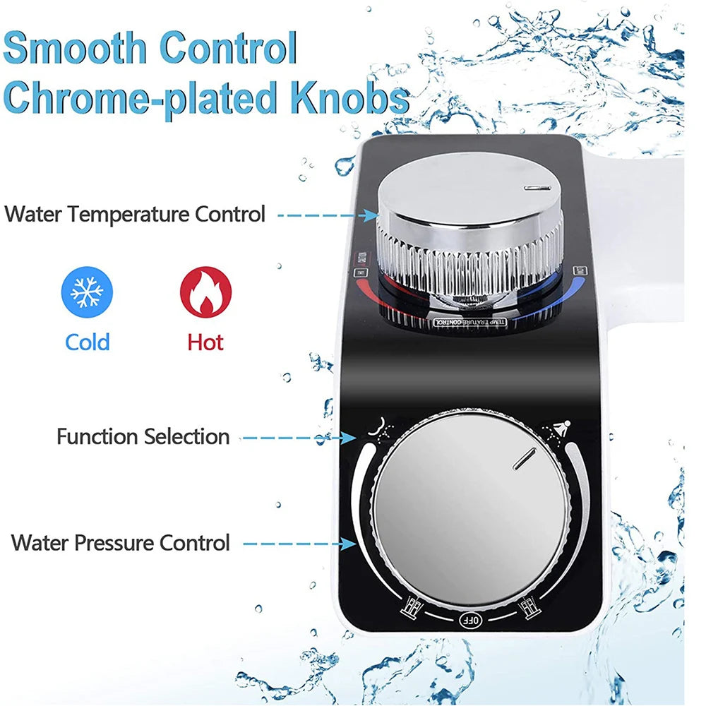 Bidet Attachment Self-Cleaning Double Nozzle Toilet Seat Adjustable Water Pressure Bidet Sprayer With Hose Non-Electric EU/US/AU