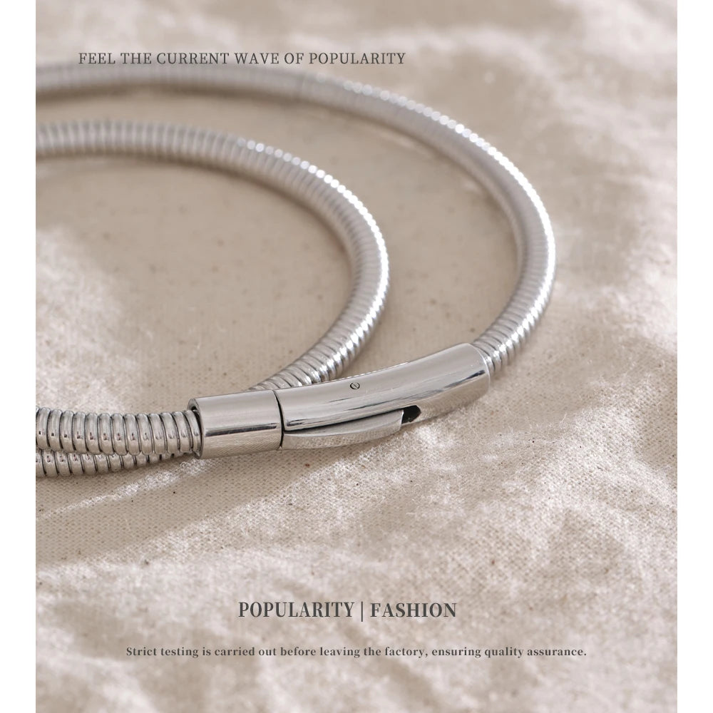 NiNice Necklace 316 Stainless Steel Snake Chain Collar 18k Plated Fashionable Simple gift Collares Para Mujer Grandes Modernos