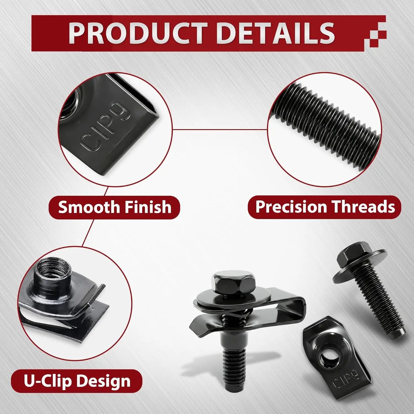Car Body Bolts U-nut Clips Engine Cover Undertray Splash Shield Guard Bumper Fender Liner Retainer Fastener Rivet Screws