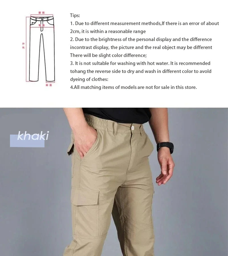 Summer Cargo Pants Men Army Military Tactical Jogger Trekking Hiking Mountain Work Tourism Trousers Streetwear