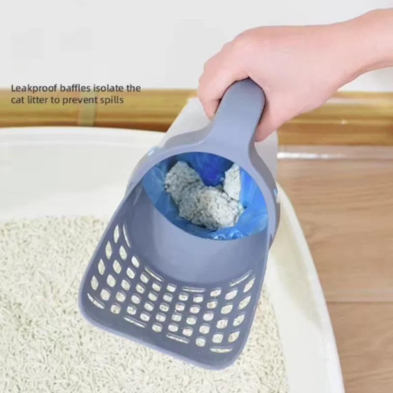 Cat Litter Shovel Scoop with Refill Bag For Pet Filter Clean Toilet Garbage Picker Cat Supplies Cat Litter Box Self Cleaning