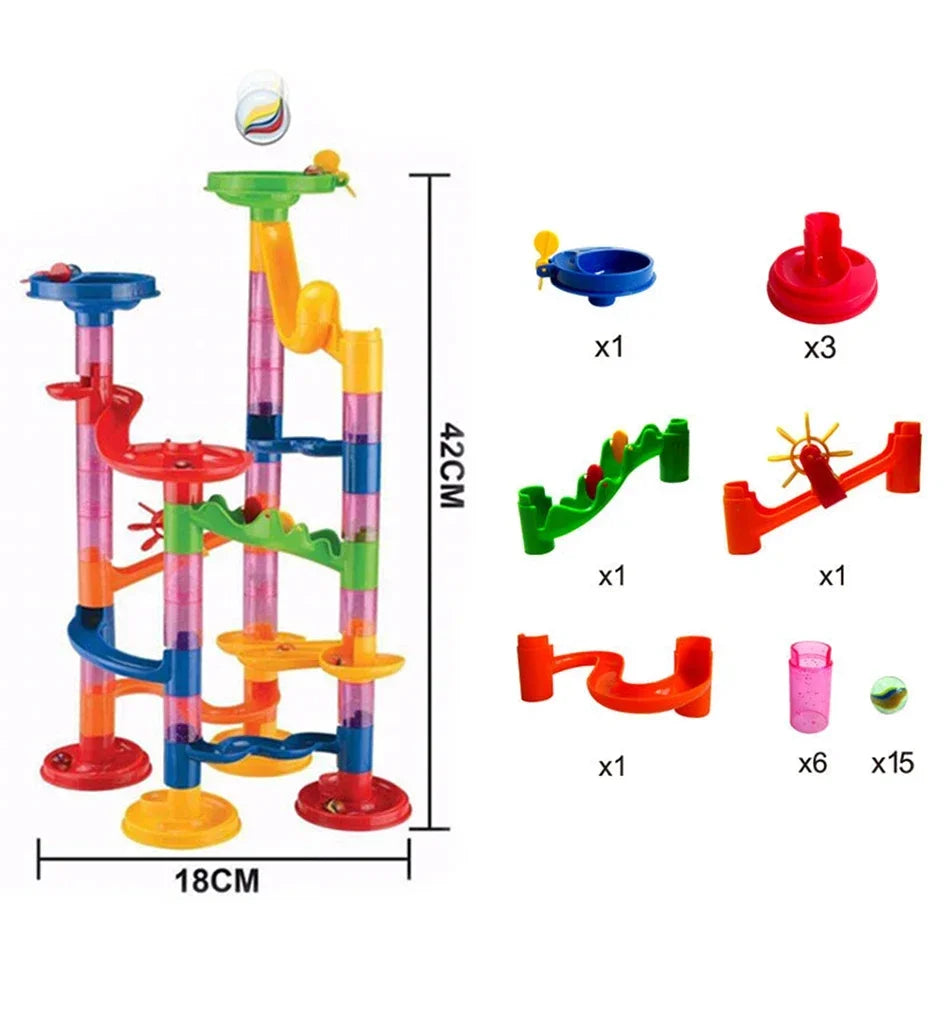 Marble Run Building Blocks Marbles Slide Toys For Children DIY Creativity Constructor Educational Toys Children Gift