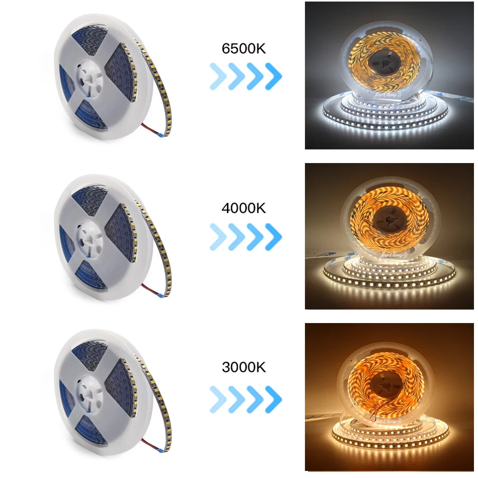 2835 LED Strip light 24V 120LEDs/m 1 LED Cut Super Bright  5mm 8mm PCB Flexible Tape LED Light  White/Natural White 1-10M