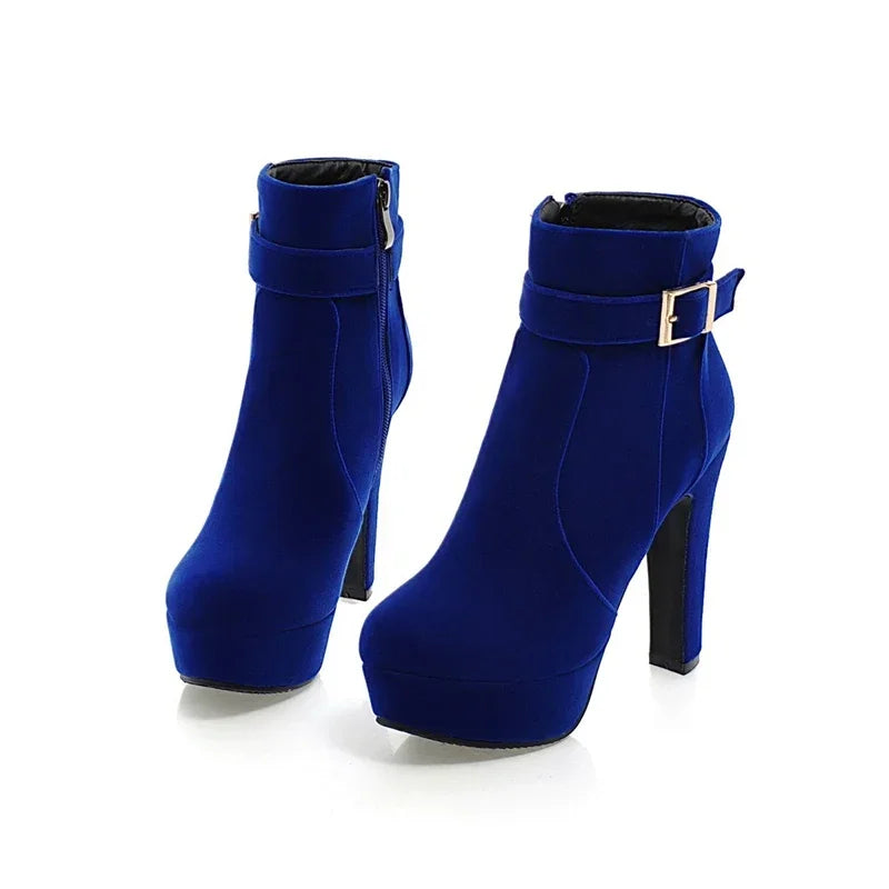 Woman Fashion High Heels Women's Shoes Sexy Add Fur Winter Ankle Boots Short Boots Ladies Shoes