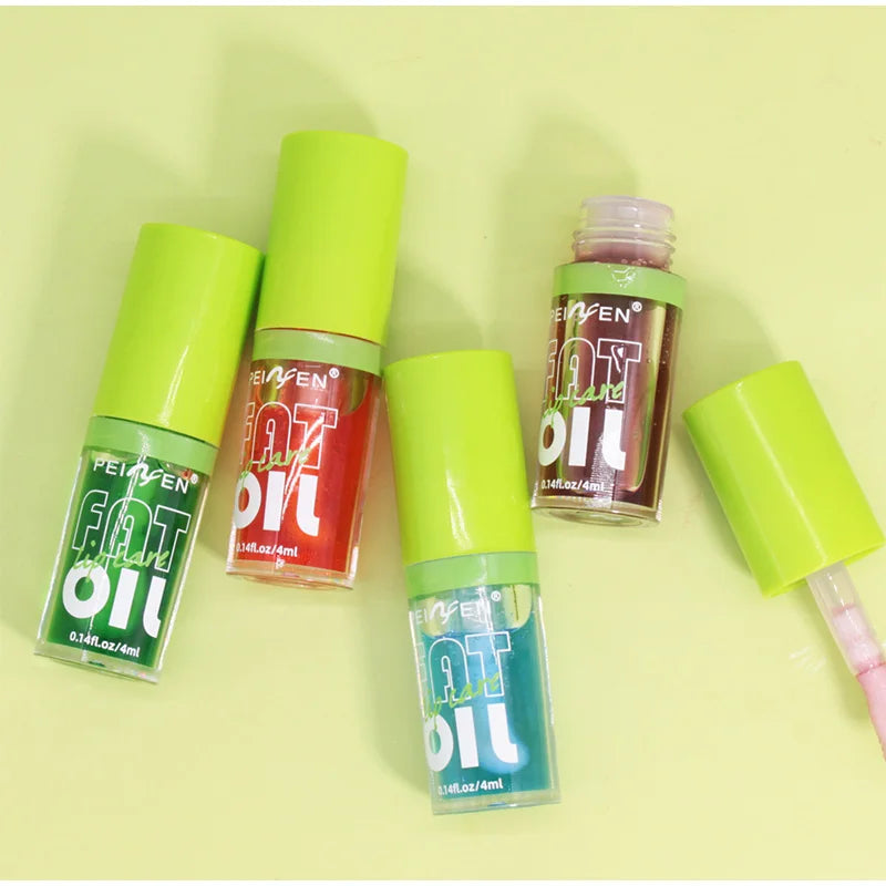 Lip Gloss Oil Kit (4 Colors),Jelly Water Shine Lipstick Set,Long-Lasting Moisturizing Makeup,Lightweight Lipgloss,Fade Lip Lines