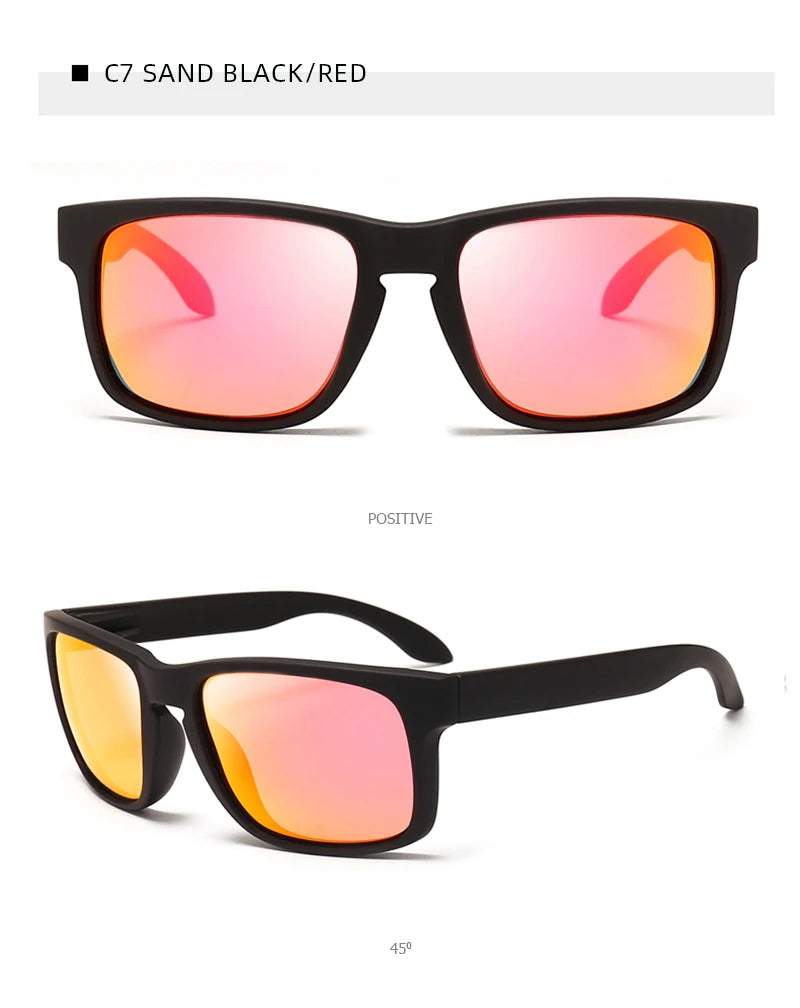 Classic Fashion Square Polarized Sunglasses Men Vintage Plastic Male Sun Glasses Women Stylish Black Outdoor Sports Shades UV400