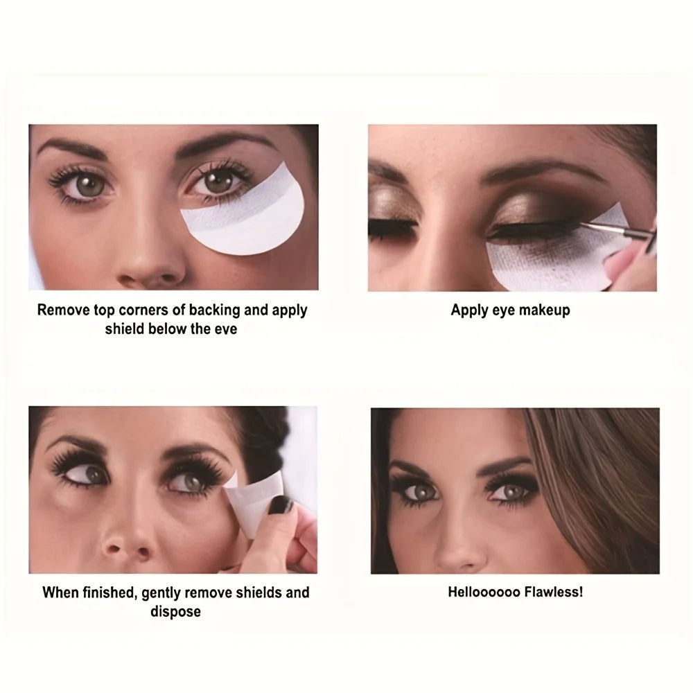 50pcs Lint-Free Eyeliner Shield for Precise Eye Makeup Application and False Eyelash Extension - Eyeshadow Protector Pad