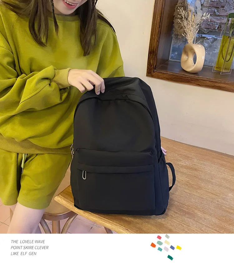 Fashion Canvas Backpack for Women Anti-theft School Shoulder Bag for Teenage Girls New Style Female School Backpack