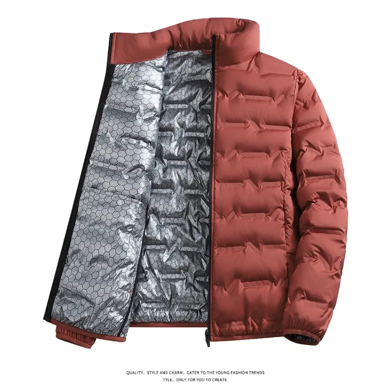 CHUJIEMen's autumn and winter graphene material warm and casual lightweight cotton jacket men's coat