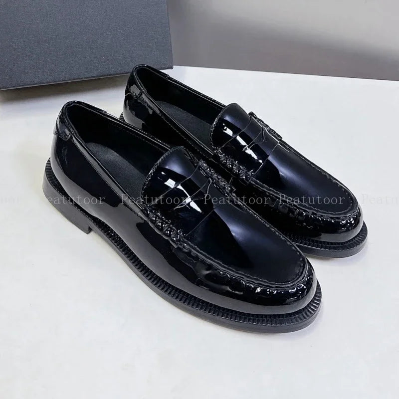 Women Loafers Round Toe Top Quality Genuine Leather Flats Shallow Comfort Daily Commute Walking Shoes Office Casual Shoes Hot