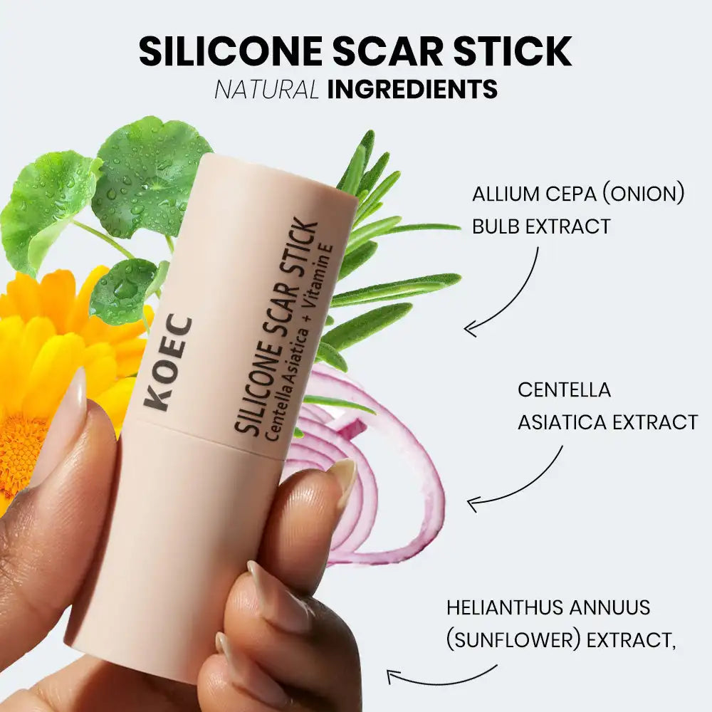 KOEC Silicone Scar Stick Smoothing Moisturizing Soothing Remodel Texture Restore Skin Integrity CICA Vitamin E Plant Extracts