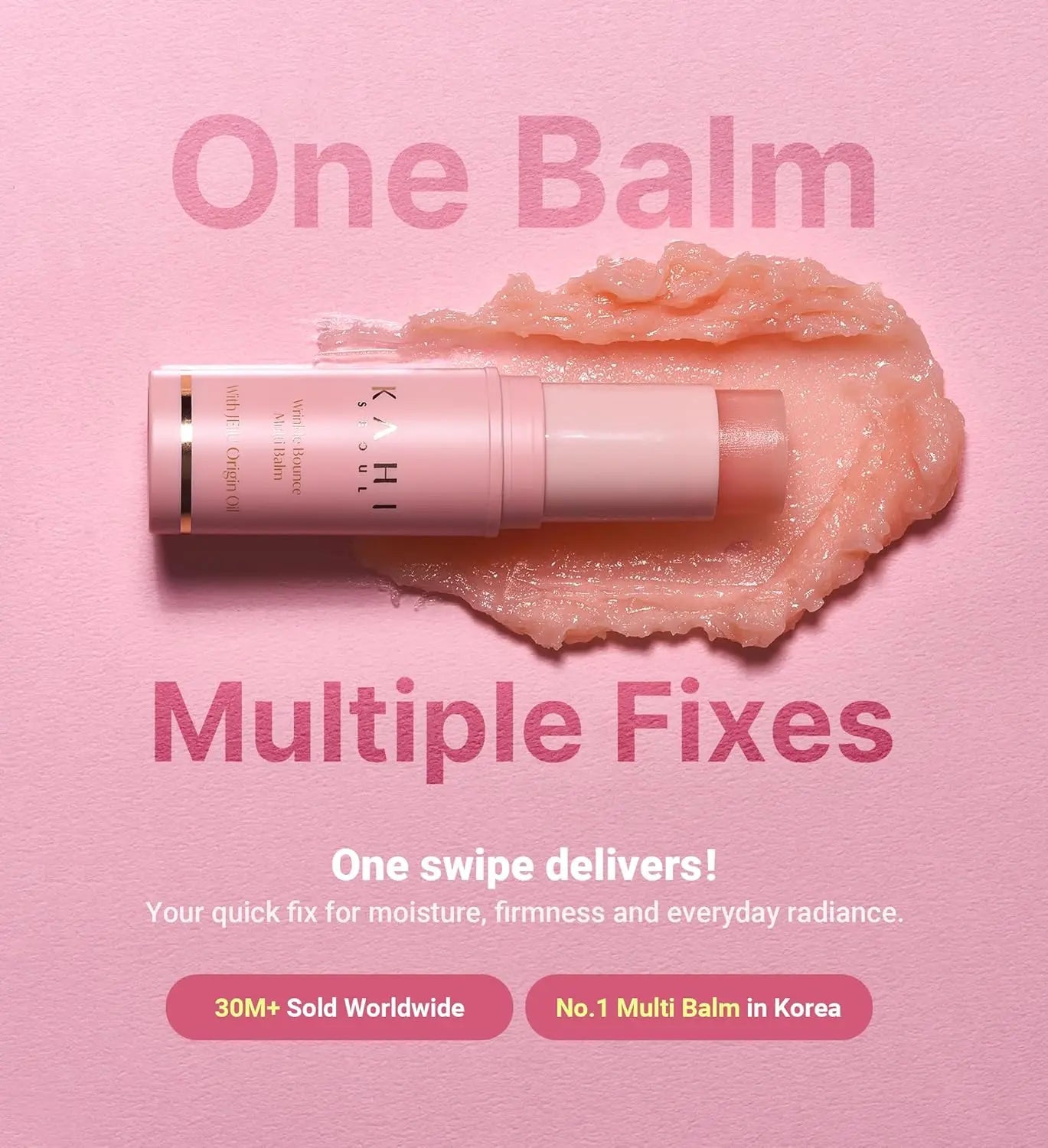 KAHI Wrinkle Bounce Multi Balm Stick Collagen Wrinkle Stick Korean Skin Care All-in-One Hydrating Lip Balm Eye Cream