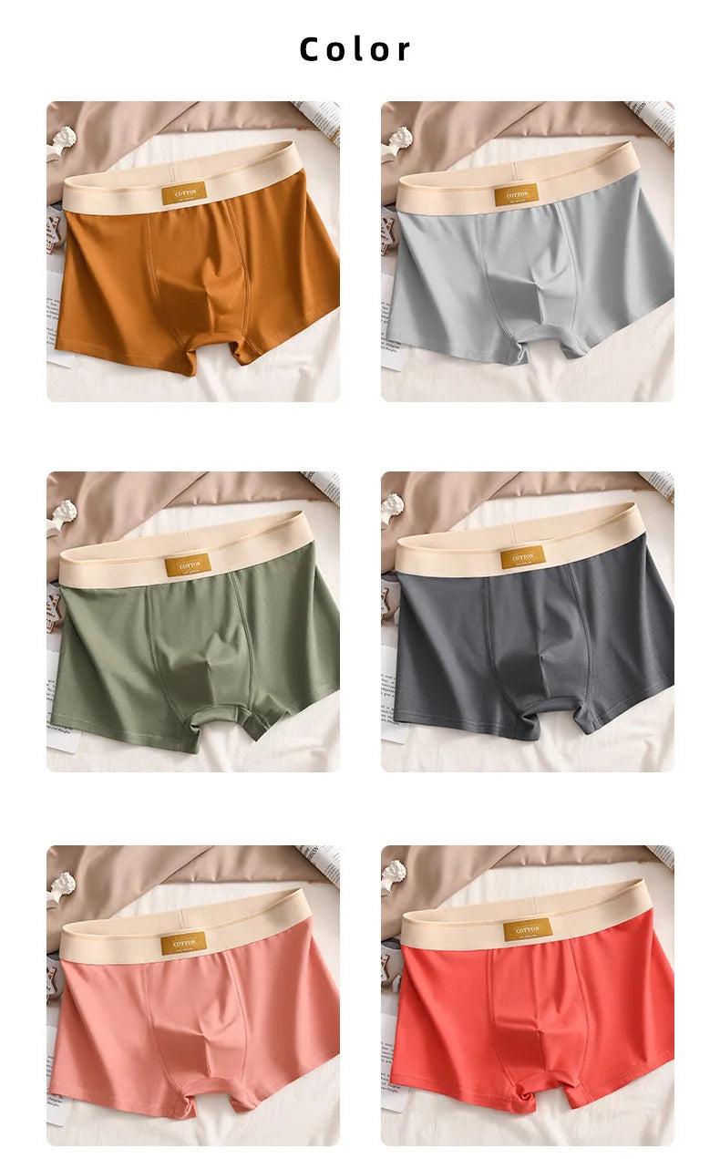 3pcs Men Underwear Cotton BoxerShorts Hombre Panties Man Breathable Underpants Sexy Sports Comfort Male Boxers Large Size L-6XL