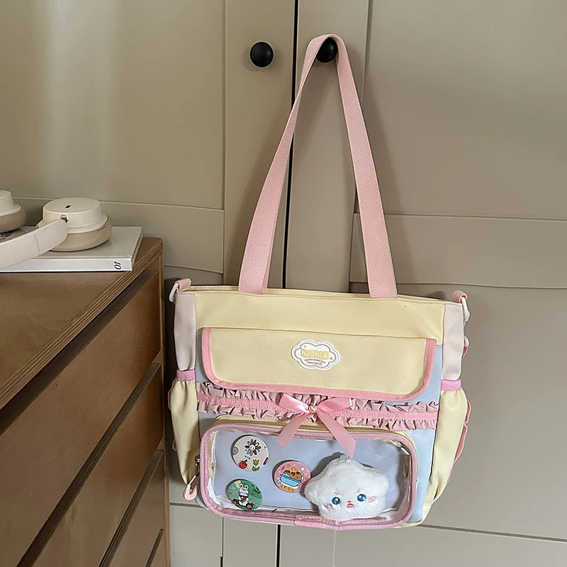 Large Capacity Children's School Bag Set for Girls Primary And Middle School Double Shoulder Backpack Sweet College Style