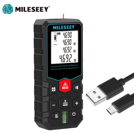 Mileseey Laser Distance Meter X5 Rechargeable Laser Digital Tape Rangefinder Trena Metro Laser Range Finder  Measuring Tape