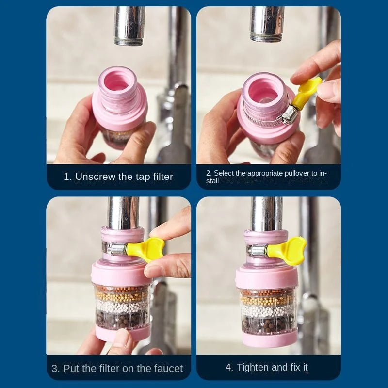 Faucet Filter Kitchen Household Water Purification Tool Six-layer Splash Proof Universal Shower Extension Filter
