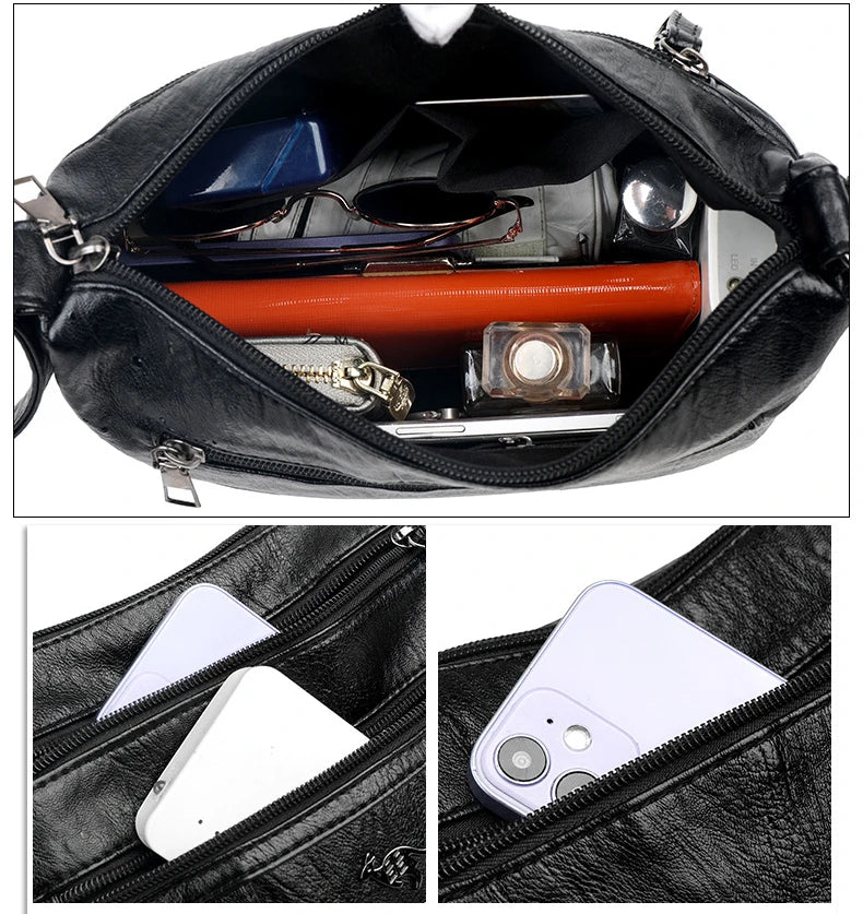 Soft Leather Mother Bag Large Capacity Fashionable Shoulder Crossbody Bag for Women