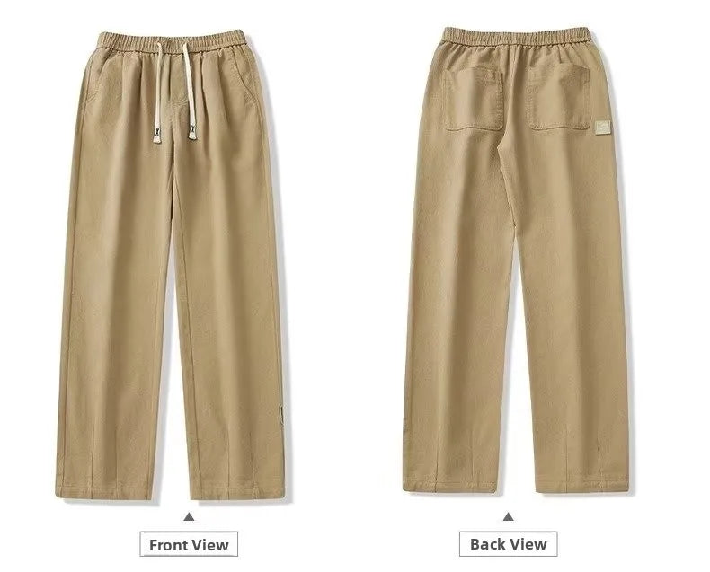 Spring Autumn Men's Loose Straight Leg Casual Sports Pants Trendy Brand Versatile Youthful Sle Long Pants Casual Trousers