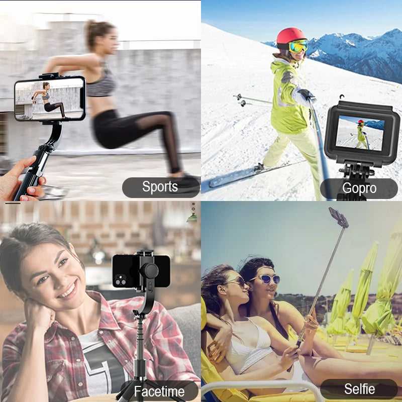 Gimbal Stabilizer For iPhone Android Cell Mobile Phone Cellphone Smartphone Action Camera Handle Grip Selfie Stick Video Tripod