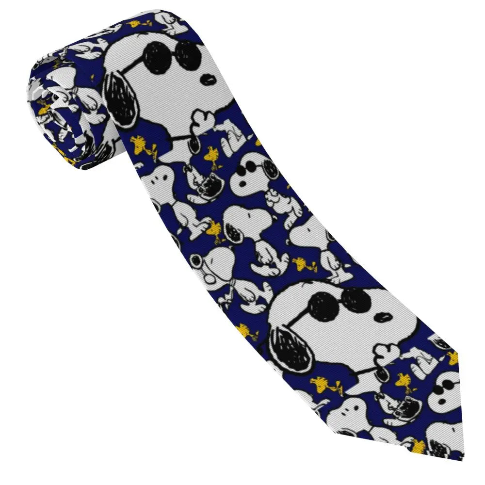 Snoopys & Woodstock Smile Giggle Laugh Neckties Silk 8 cm Neck Tie for Mens Shirt Accessories Cravat Wedding Accessories Office