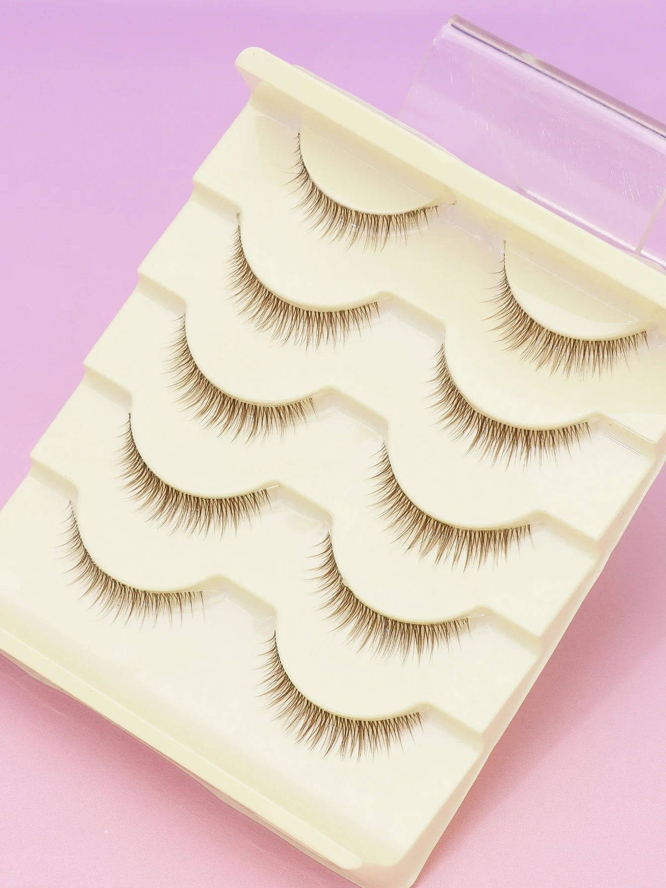 5/7/10 Pairs brown DIY Lashes Natural Clear Eyelash Volume Natural Eyelashes Soft Cross Cat Lashes Extended Outer Corner Eyelash