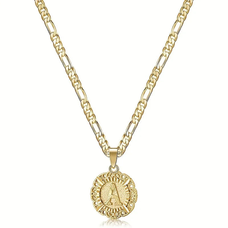 26 letter pendant necklace, round trendy and versatile women's collarbone necklace, jewelry gift