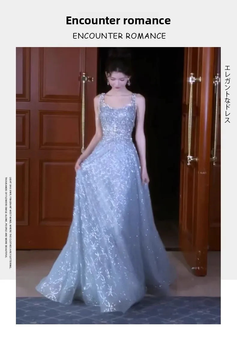 Stunning Bridal Gown Women's Fashion Evening Dress Graduation Engagement Party Heavy Embroidery Beautiful Elegant New Bride D...