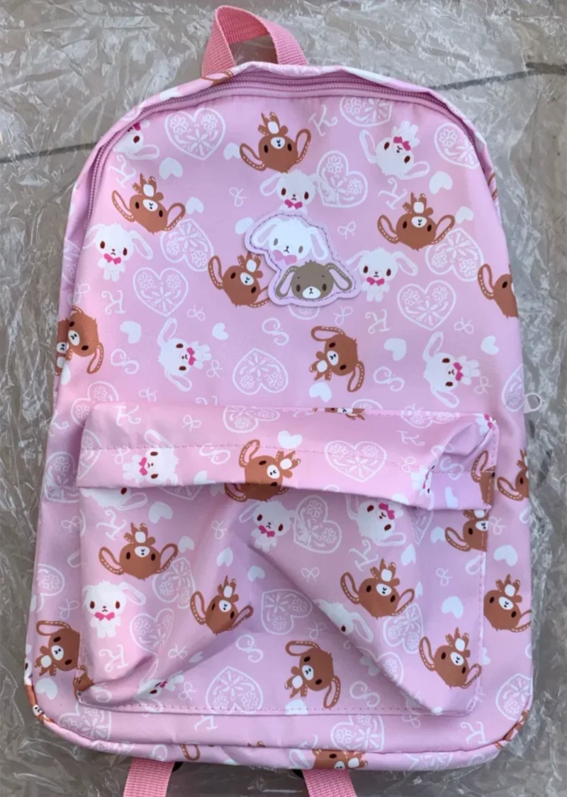 Cute Sugarbunnies Backpack Kawaii School Bags for Girls Cartoon Bunny Pink School Backpack Bagpack Knapsack