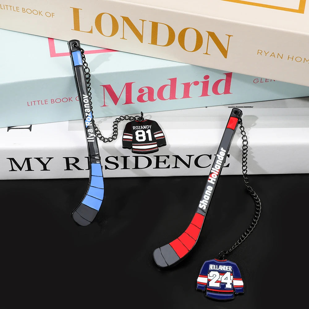 Heated Rivalry Hockey Stick Bookmarks Shane Hollander 24 & Ilya Rozanov 81 Jersey Page Markers, HR Series Merch for Book Lovers