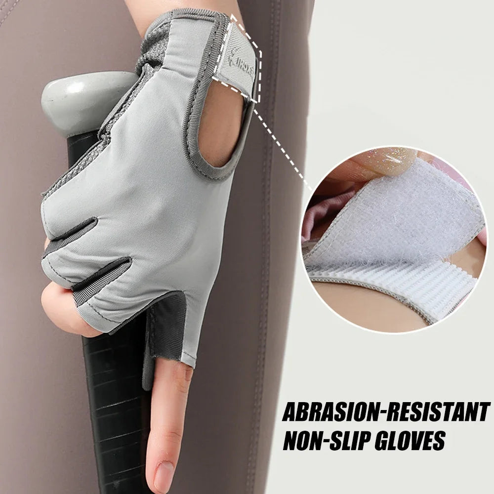 1 Pair Gym Body Building Training Fitness Gloves Sports Weight Lifting Exercise Slip-Resistant Gloves for Women Men Yoga Gloves