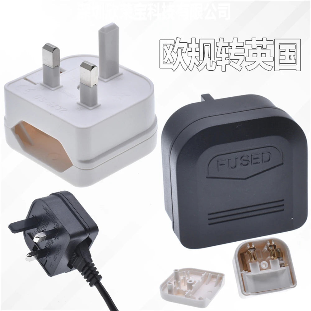 European EU 2Pin to UK 3Pin Power Socket Travel Plug Japan European EU to UK Travel Adapter Electrical Charger Adapter Converter