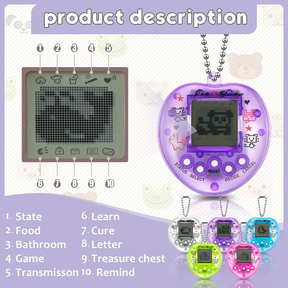 Tamagotchi 1Pcs Children's electronic Pet 168 Pets In 1 Virtual Cyber kid Digital Pet Toy Pixel Funny Gift Play Toy keychain BTJ