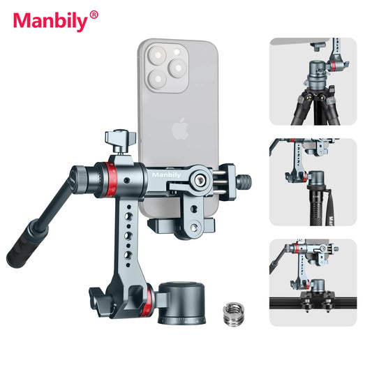 Manbily YJ-002 Mobile Camera Gimbal 360° Rotation Adjustable for Live Streaming Aluminum Camera Gimbal with Handle