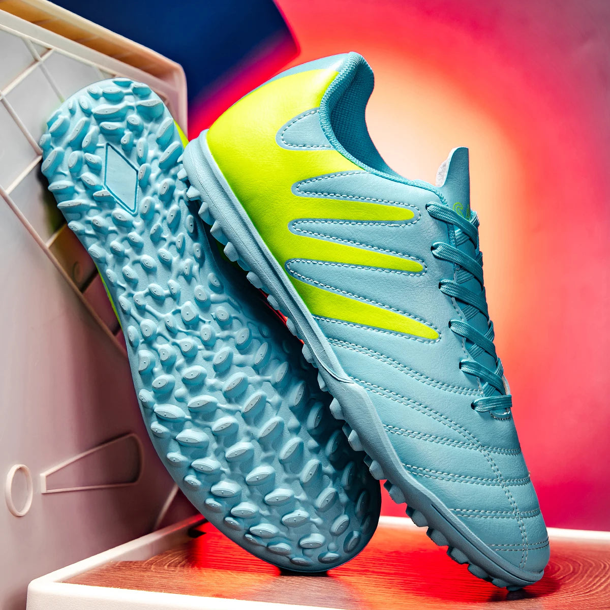 Sport Essential TF Turf Football Shoes Integrated PU Fabric Rubber Sole Anti-slip Wearable Unisex Casual Football Shoes