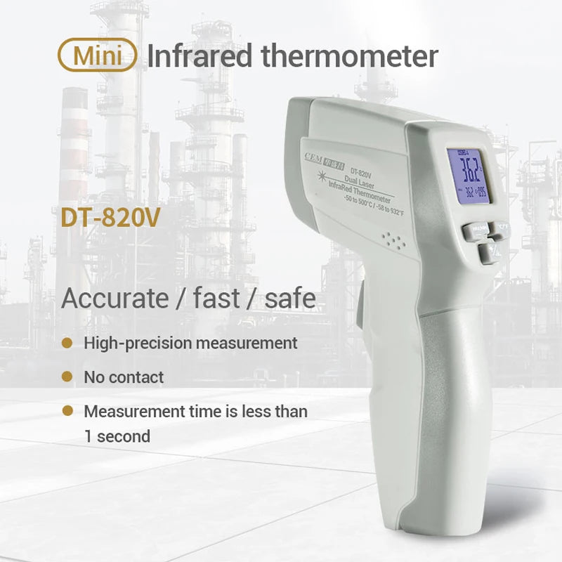 Industrial Laser LCD Digital IR Infrared Thermometer Temperature Meter Point -50-500 Degree Non-Contact Thermometer Pyrometer