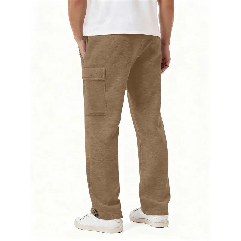 spring autumn Mens Sweatpants Straight Joggers Sports Streetwear Multi-pocket Pants Loose Drawstring casual Long Pants Men