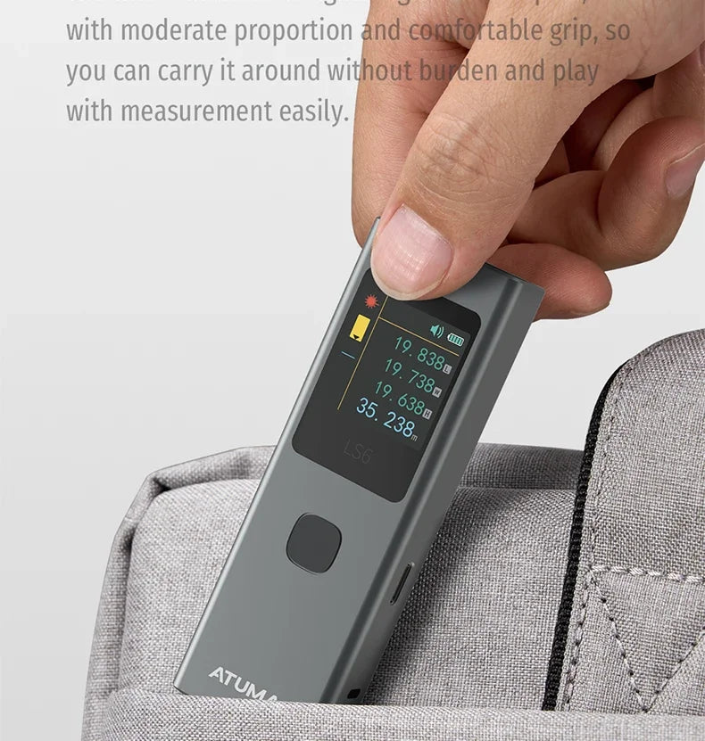 DUKA ATuMan Mini Laser Rangefinder LS6 40m Distance Angle Meter Measuring Tools Portable Rechargeable with Laser Line Marker