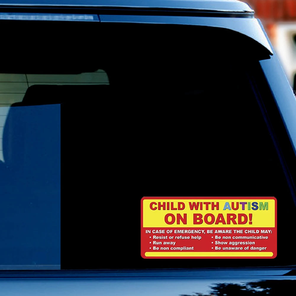 2Pack Child with Autism on board sticker decal autistic awareness vehicle bumper car 8x3.75inch