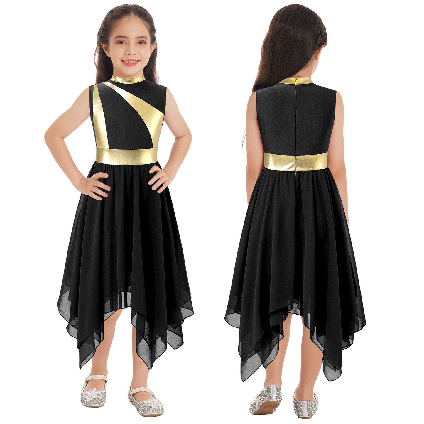 Kids Girl's Dress Praise Lyrical Dance Costume Children's Worship Dresses for Liturgical Celebration of Spirit Stage Dancewear