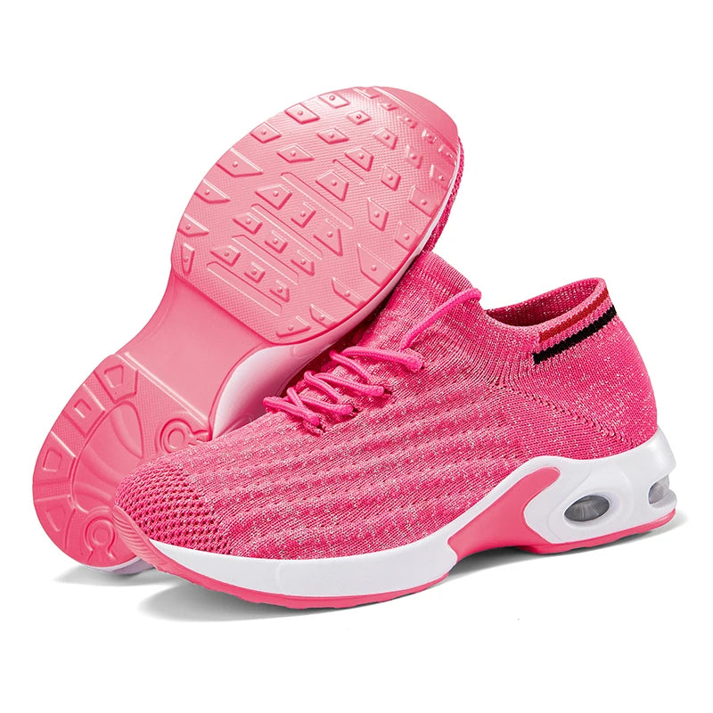 2025 New Women Walking Shoes Fashion Slip on Sock Sneakers Women Casual Breathable Wedges Shoes Ladies Loafers Flats Tenis shoes