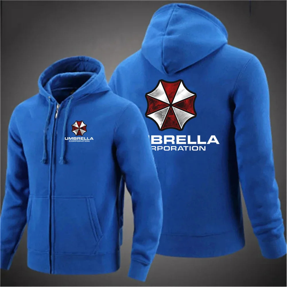 Umbrella company 2025 Men's long Hoodies Spring And Autumn Solid Color Zipper Pullover Comfort Harajuku Top Sweatshirts